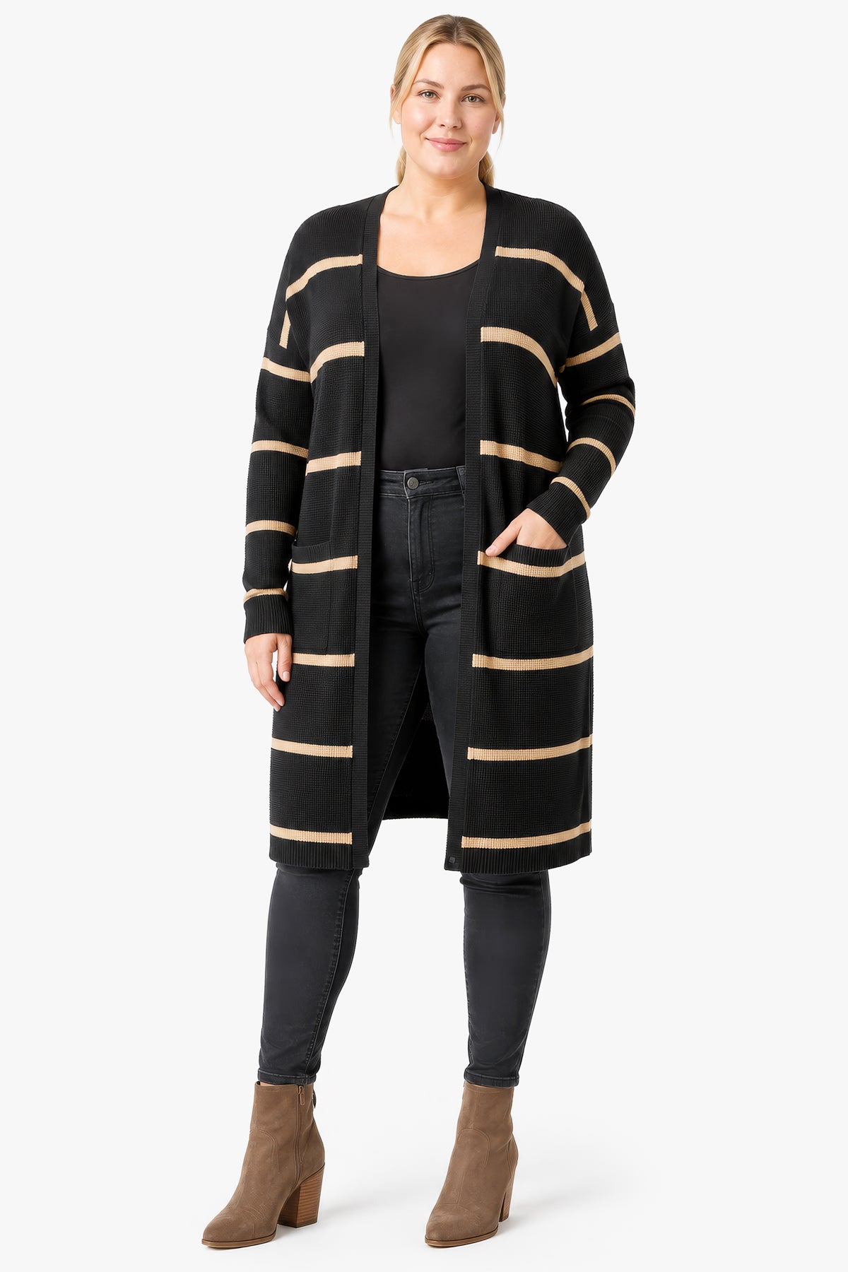 ADISON waffle texture cardigan