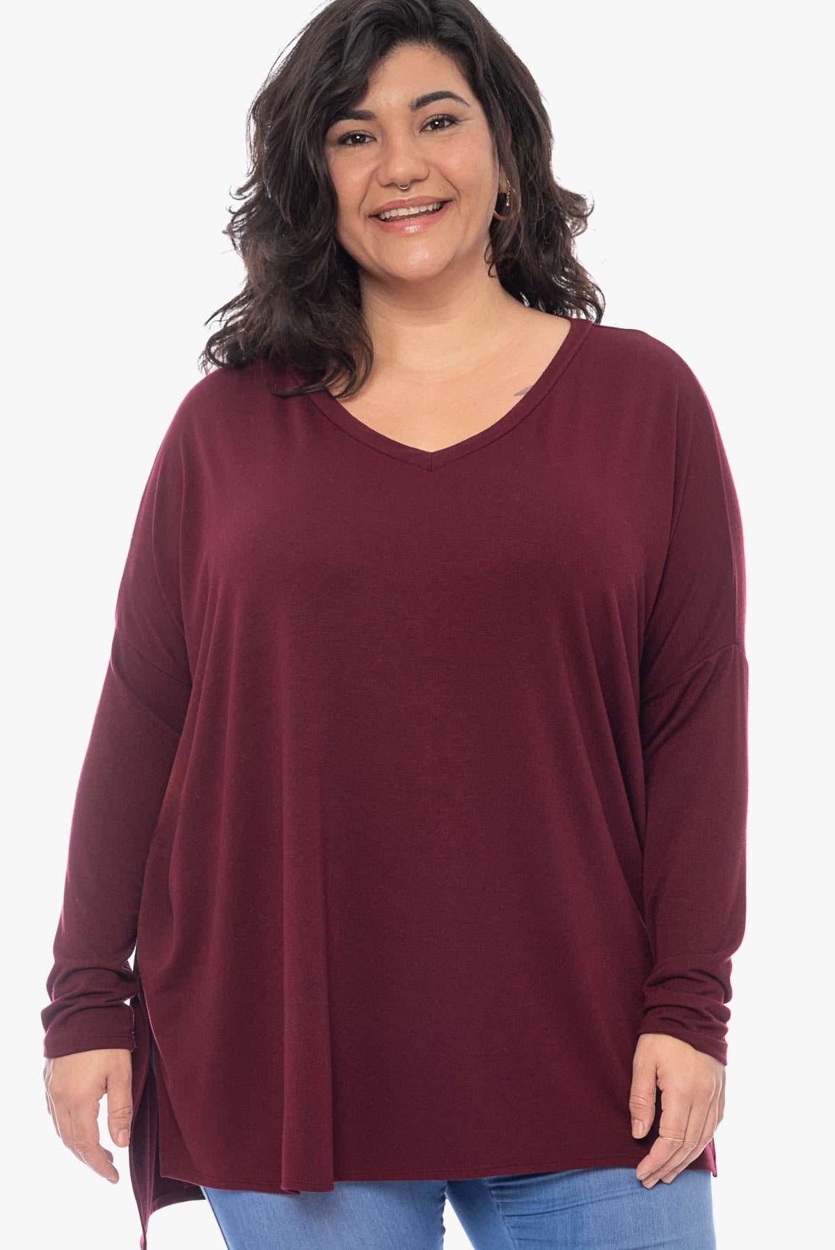TRINITY loose rayon top