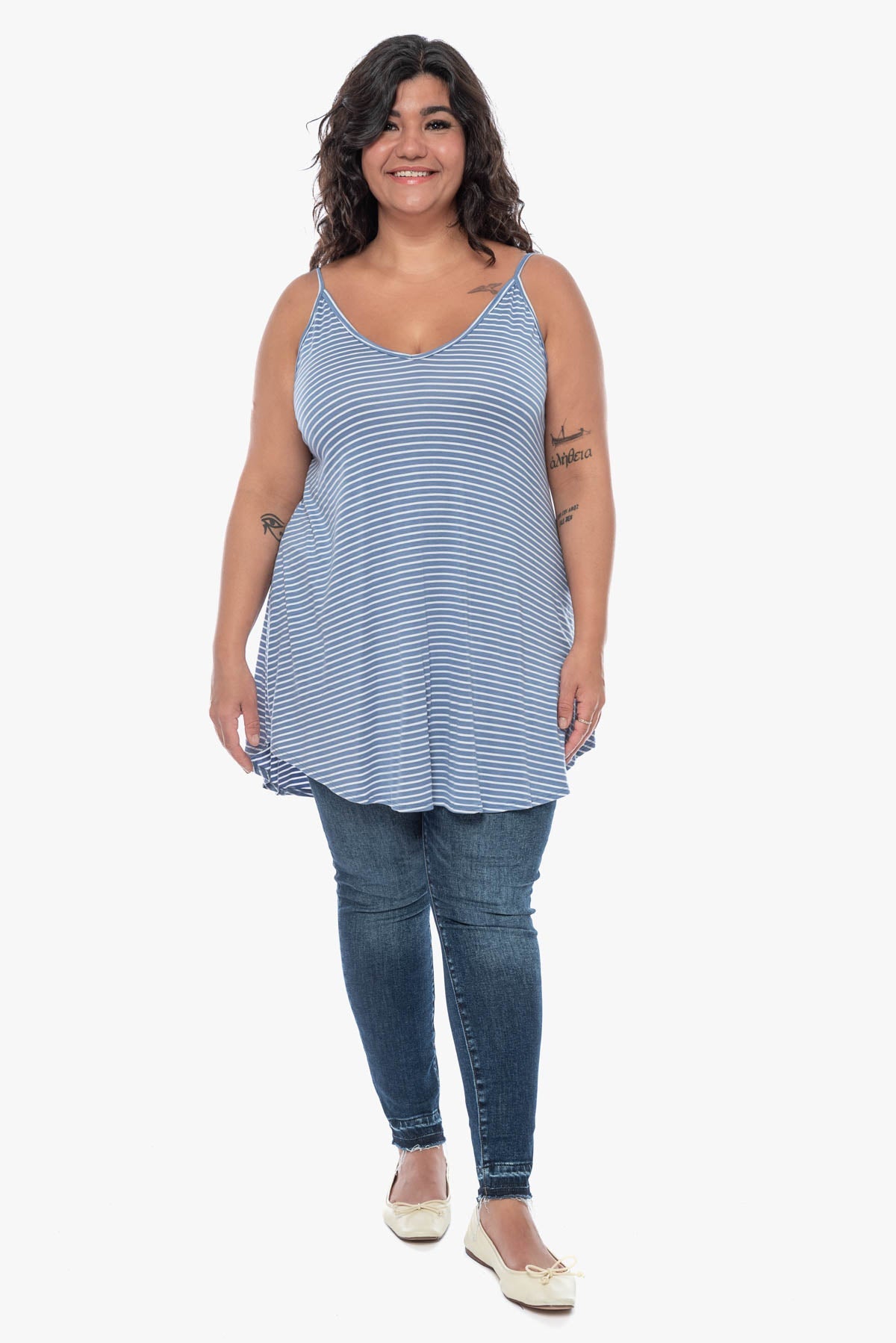 MONIQUE striped tank-top