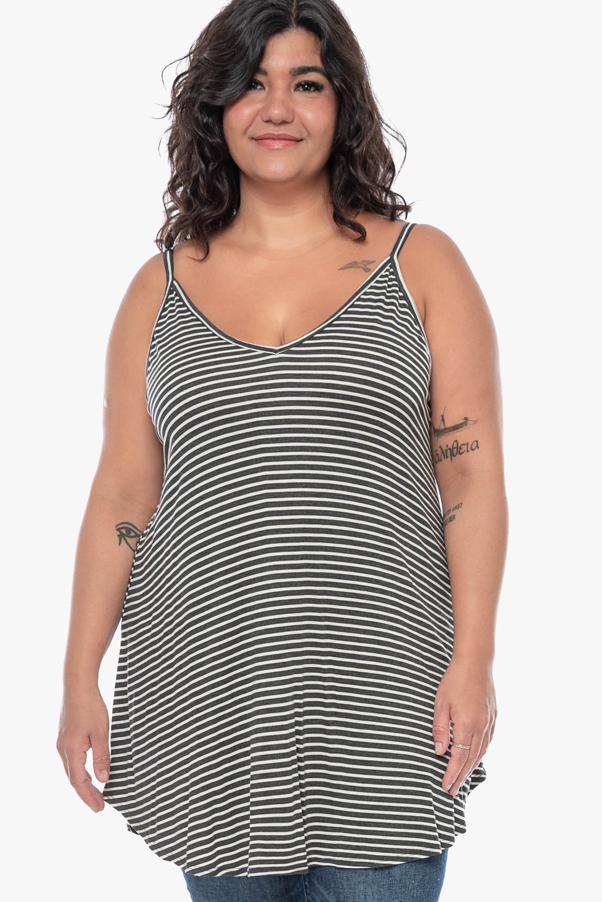 MONIQUE striped tank-top