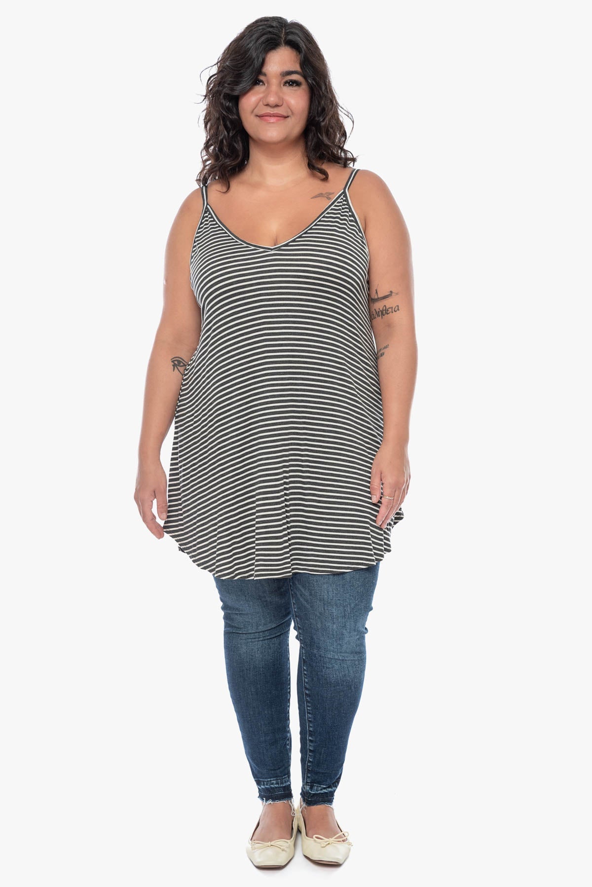 MONIQUE striped tank-top