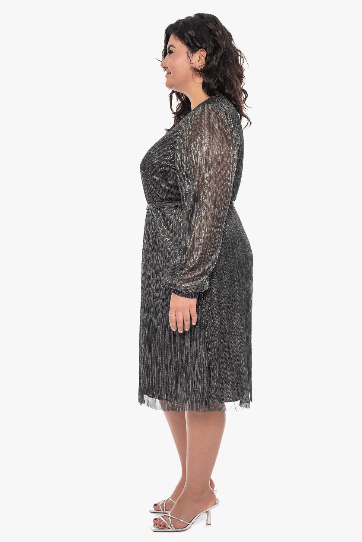 JESSICA metallic plisse dress