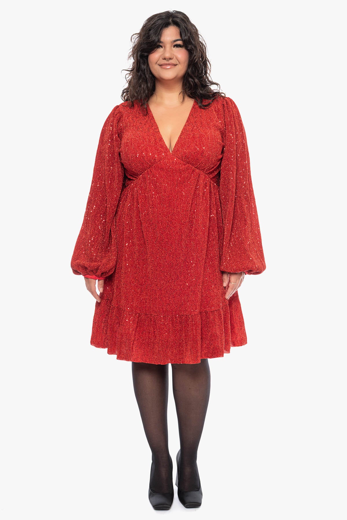 EVITA red pleated dress