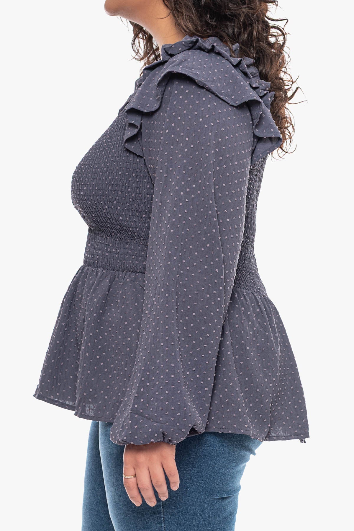 DALE ruffle smocked blouse