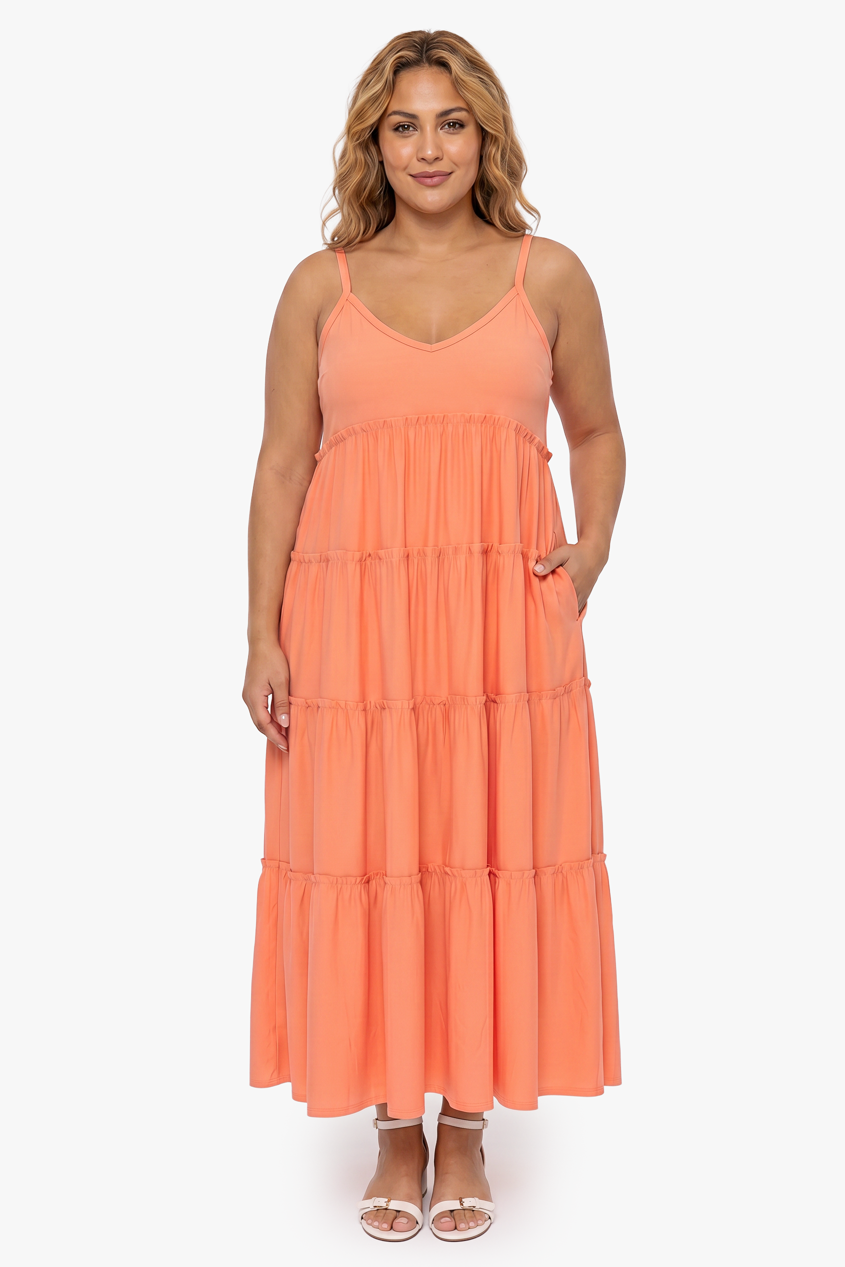 TEEGAN tiered dress