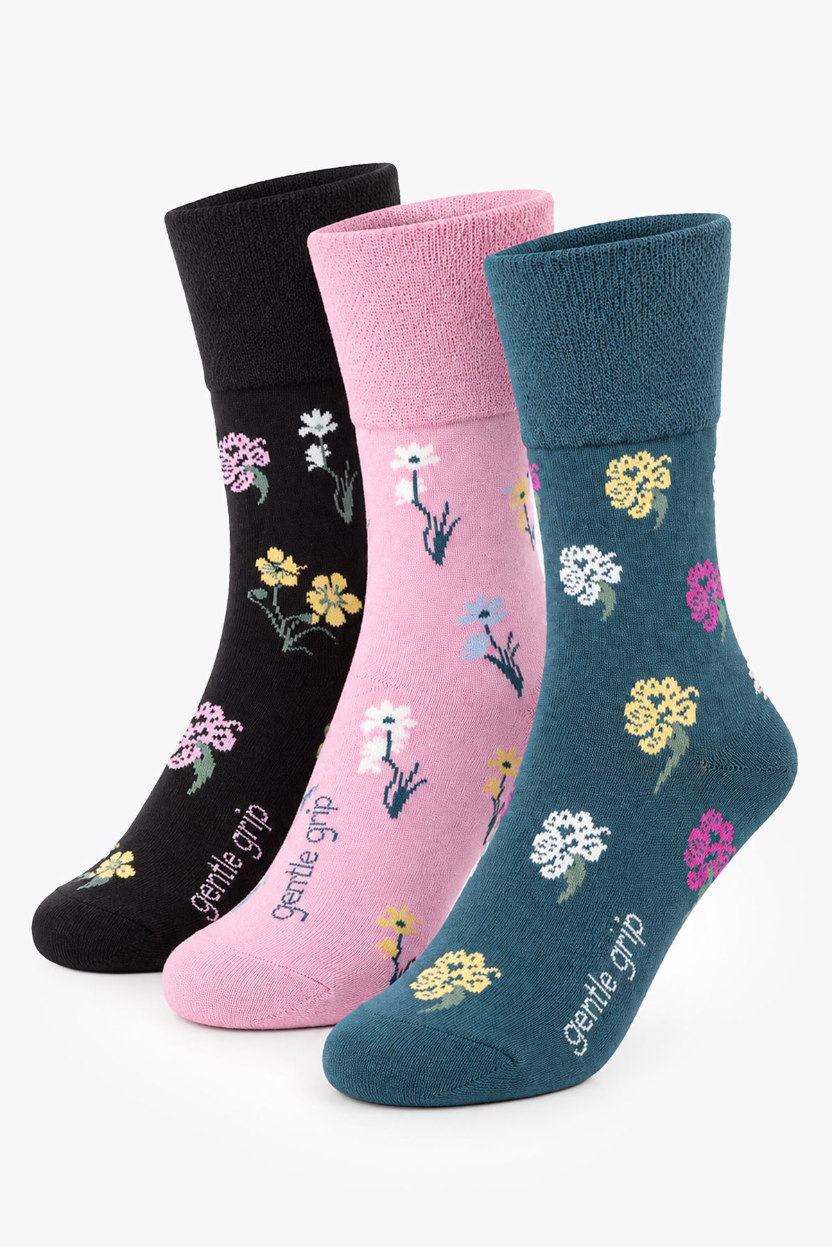 SOPHIE Gentle Grip floral socks (3 pack)