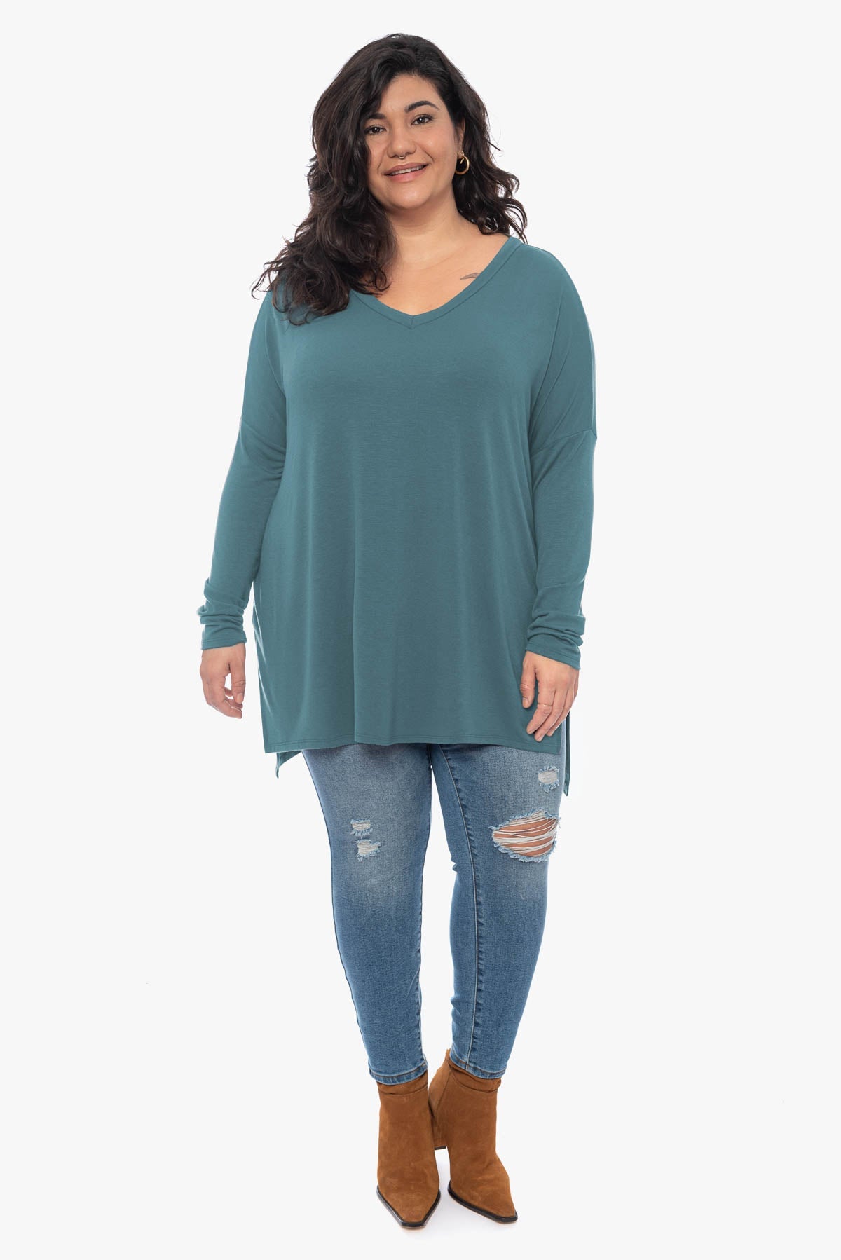 TRINITY loose rayon top