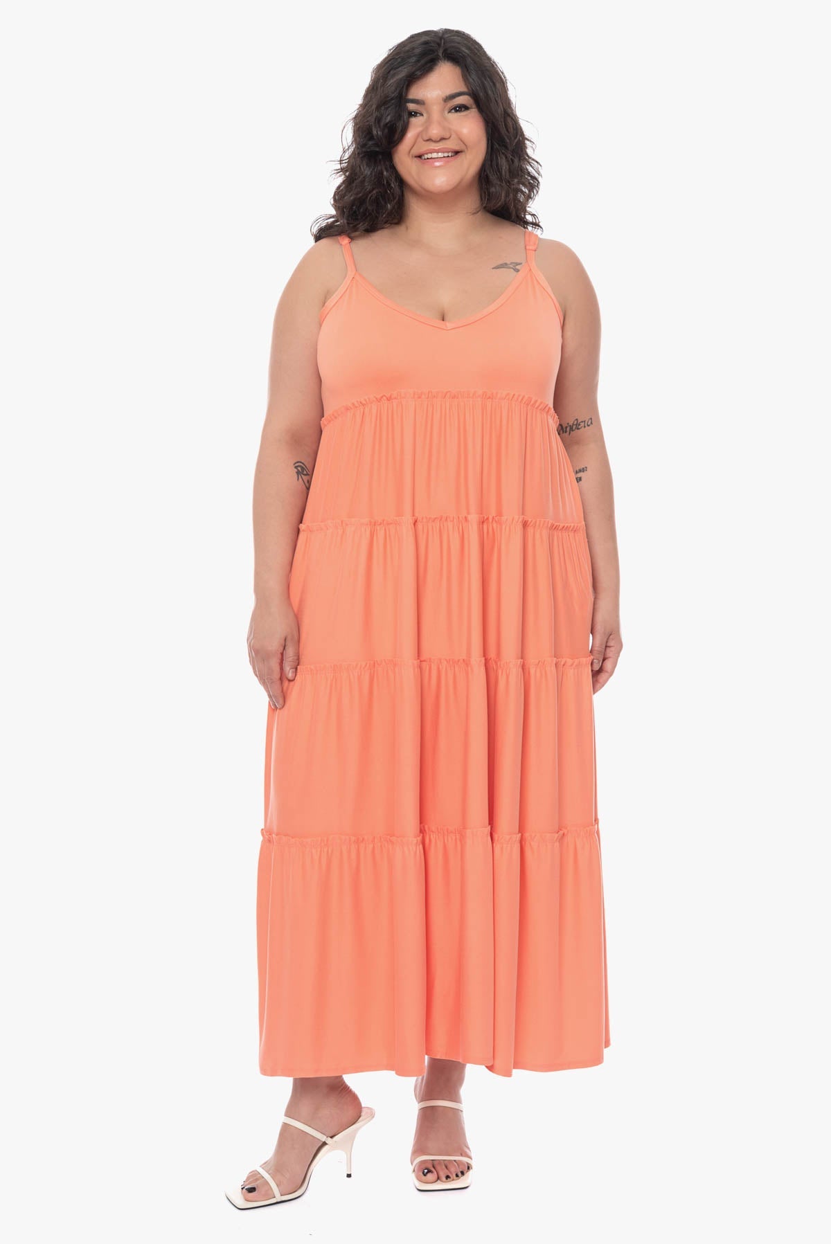 TEEGAN tiered dress