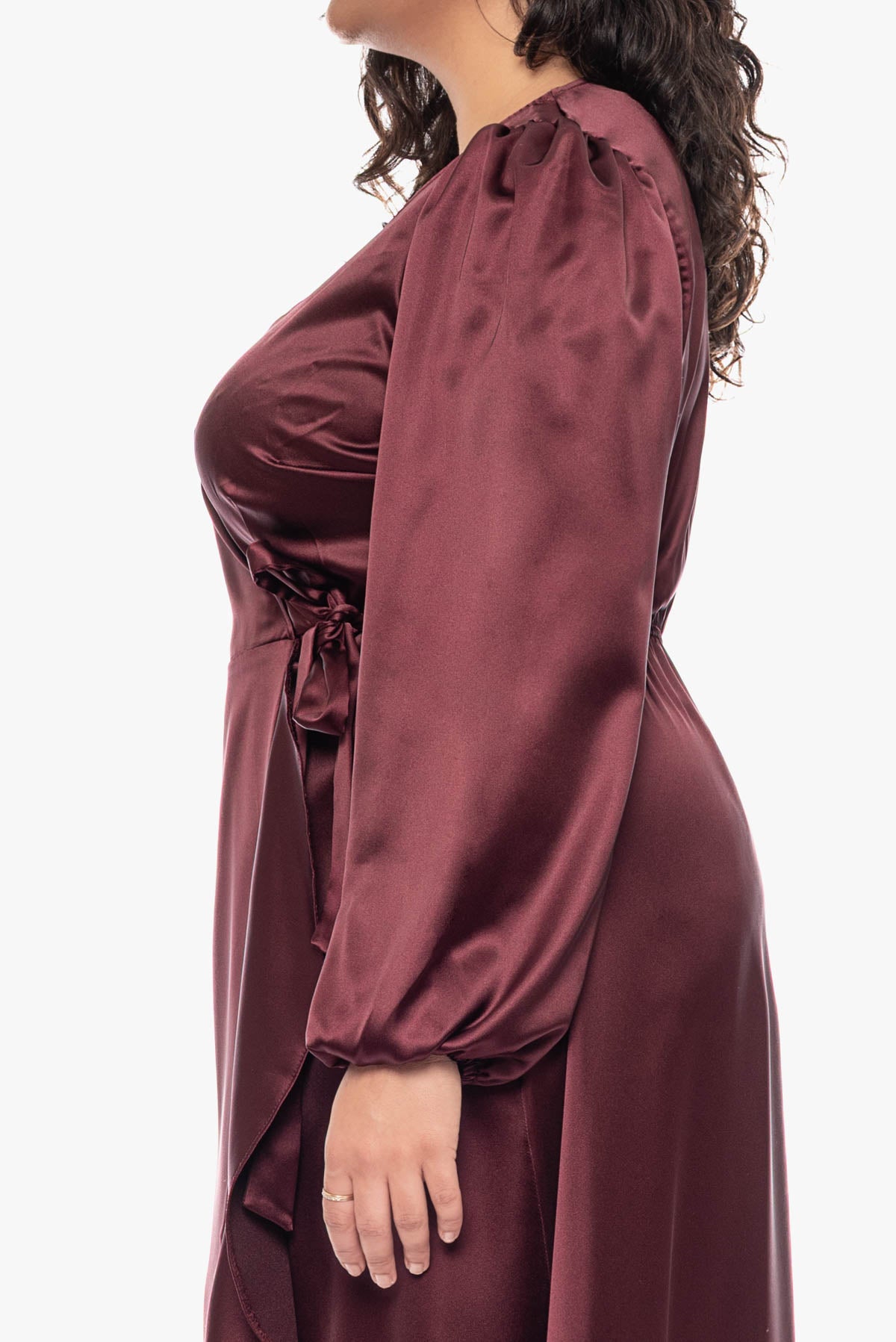 JASMIN satin wrap dress