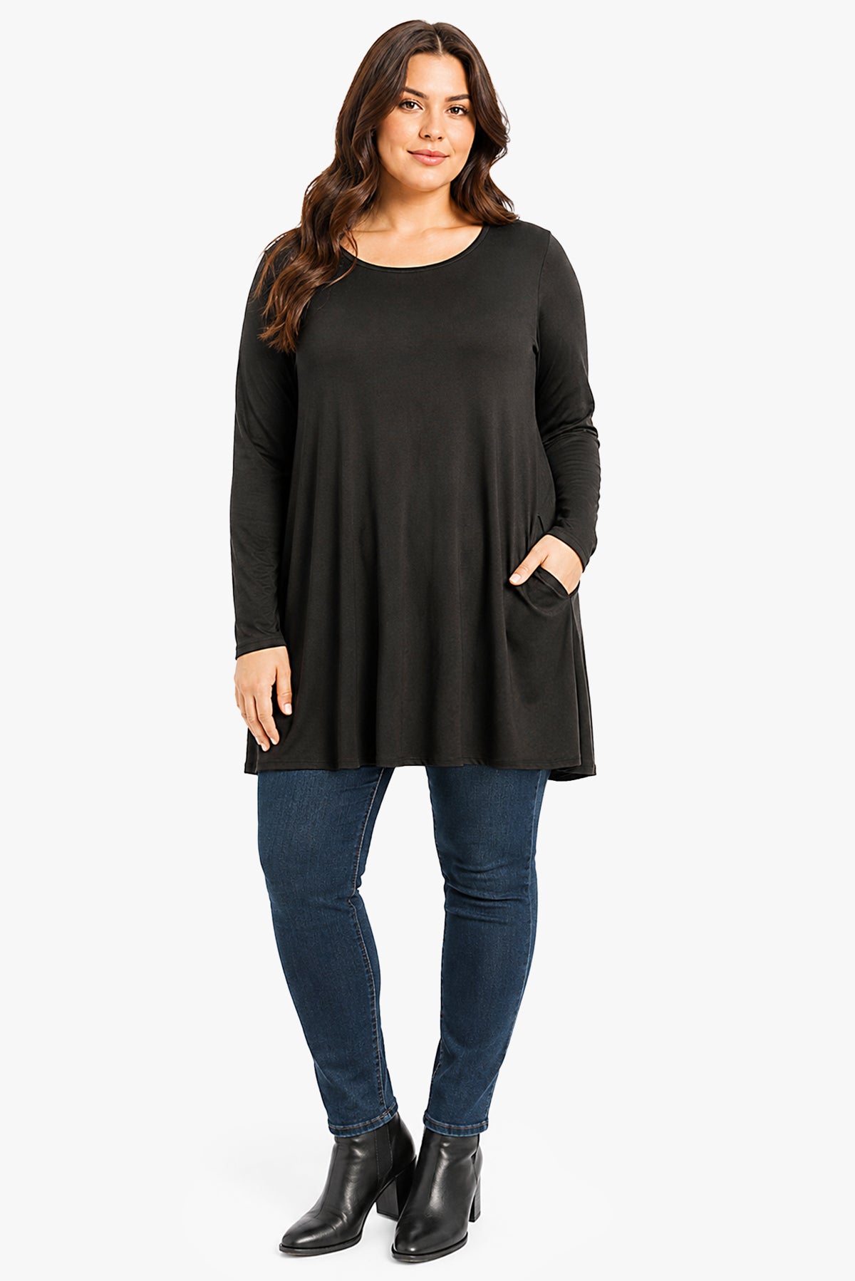 CORA rayon dress with pockets