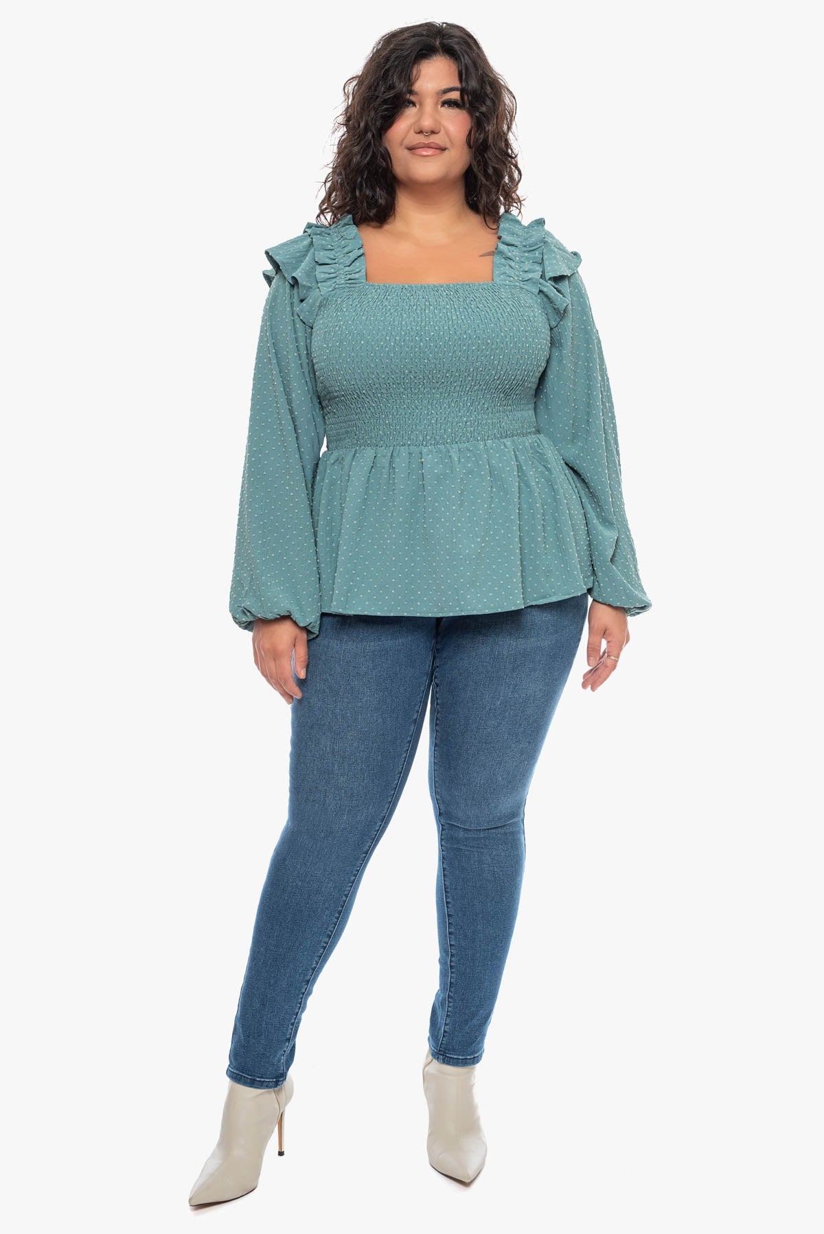 DALE ruffle smocked blouse