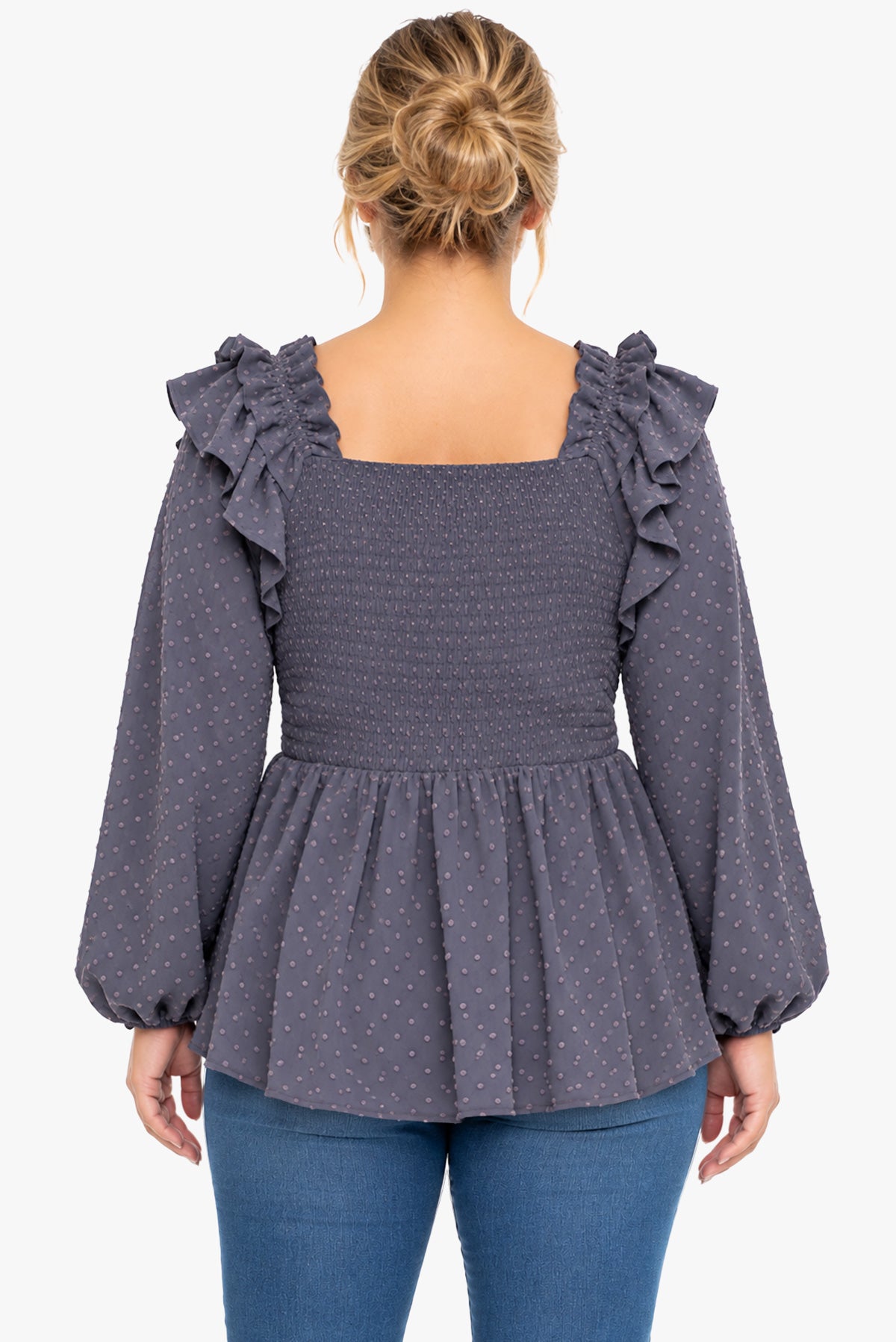 DALE ruffle smocked blouse