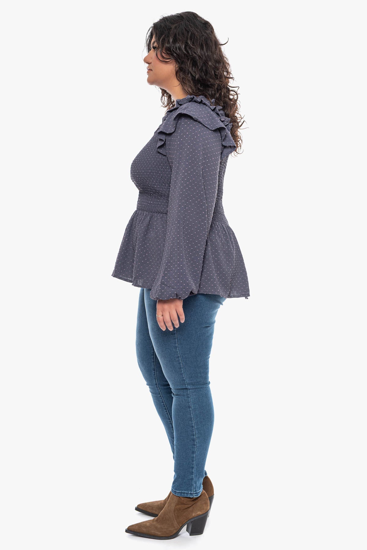 DALE ruffle smocked blouse