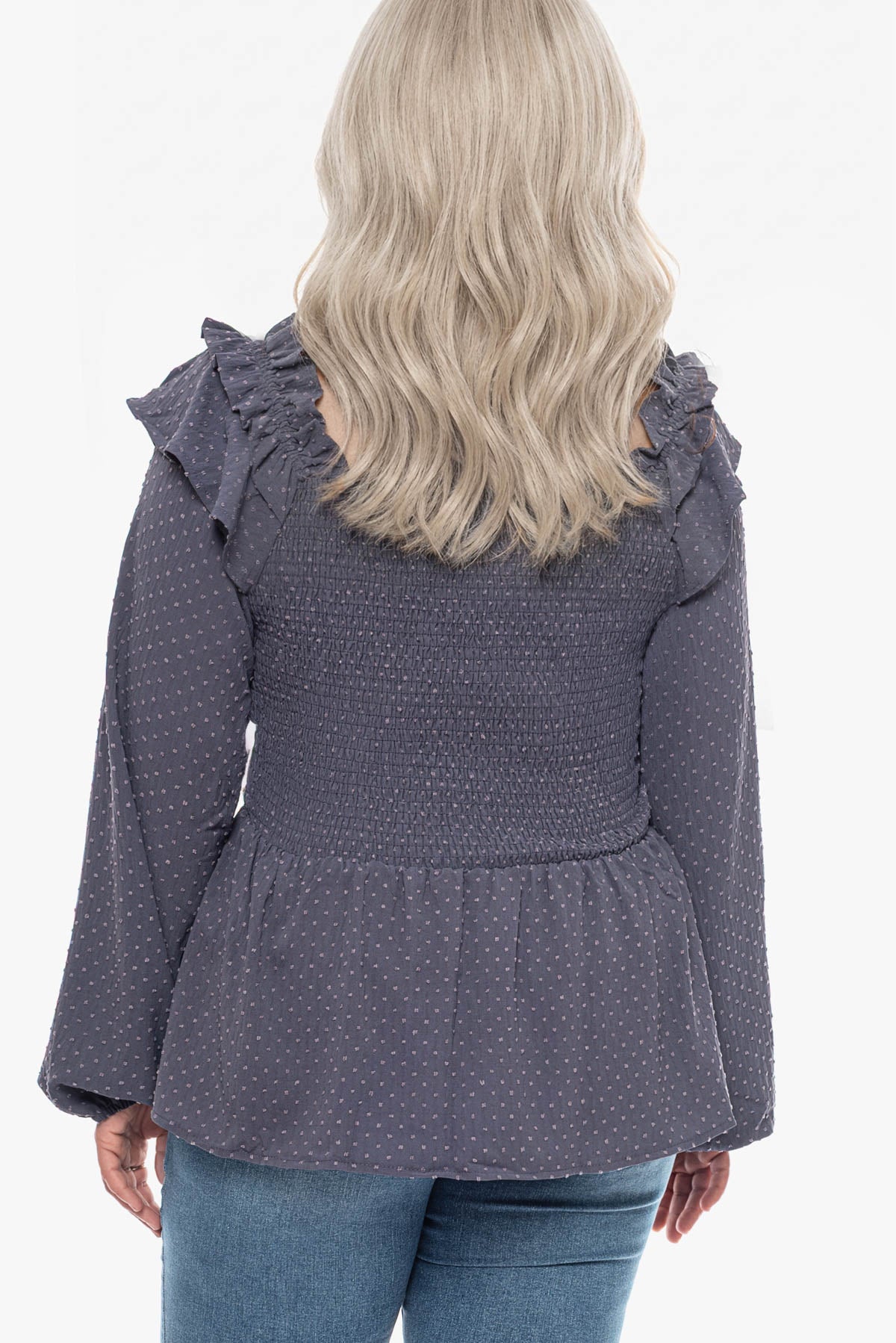 DALE ruffle smocked blouse