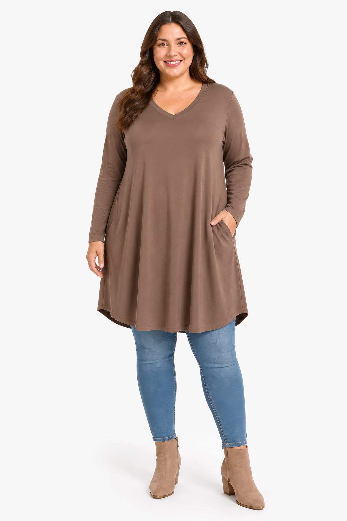 BEVERLY rayon tunic with pockets