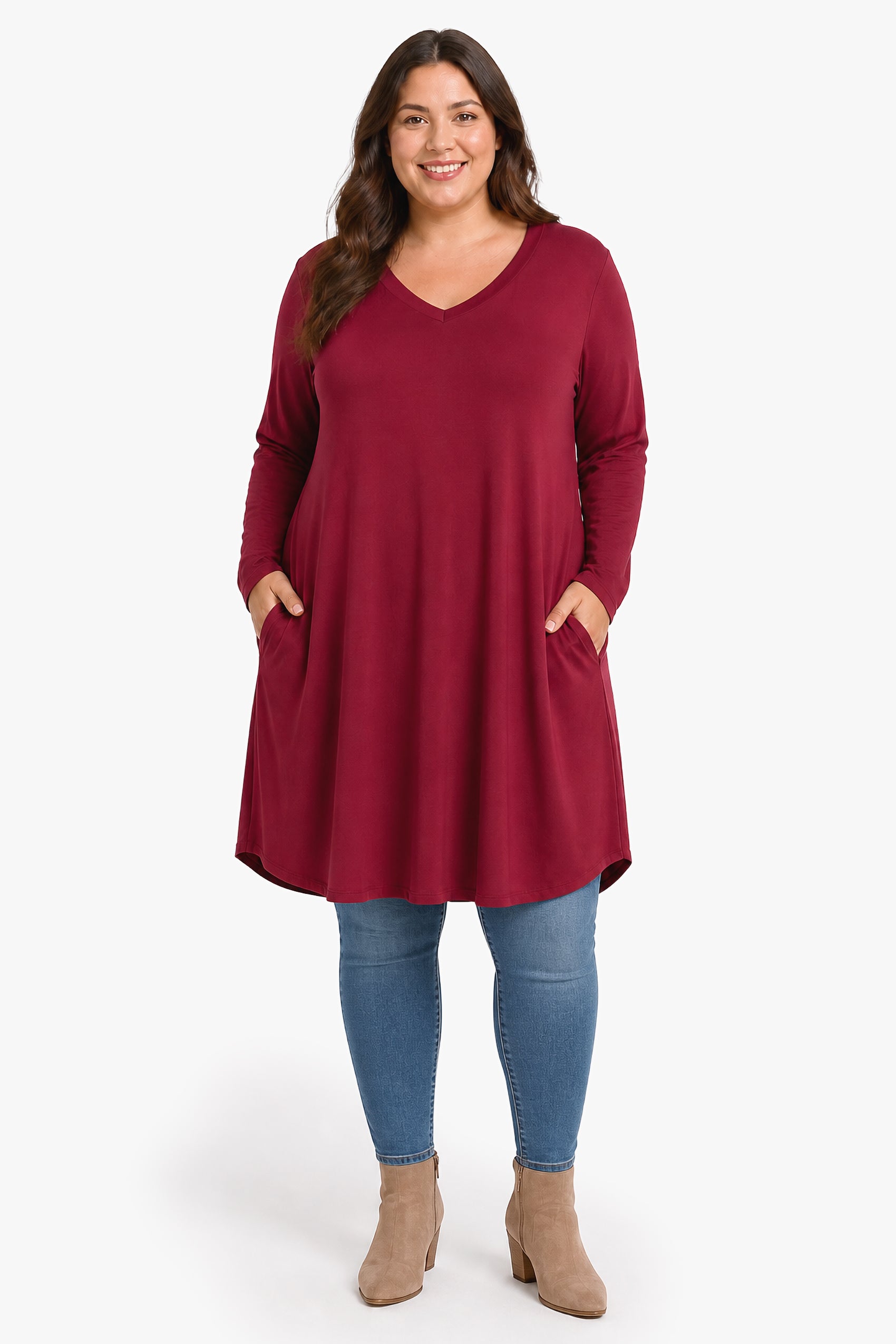 BEVERLY rayon tunic with pockets